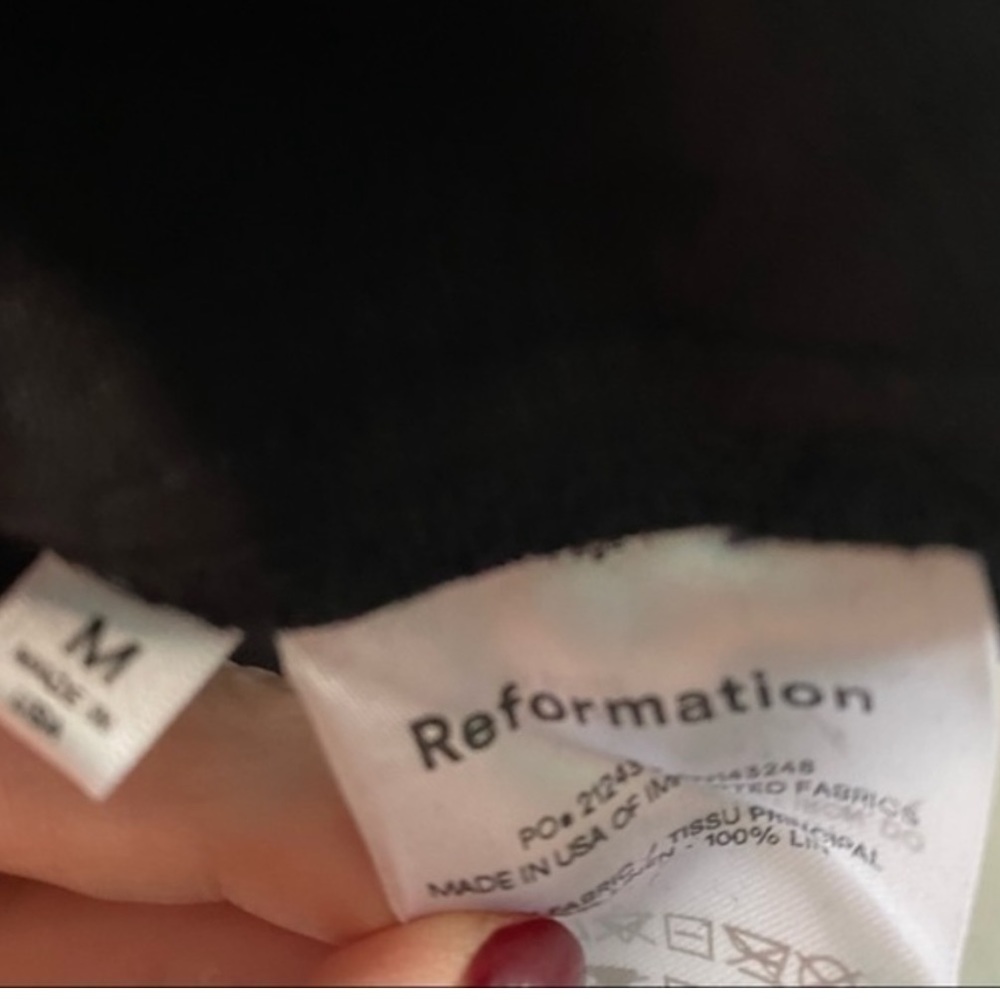 Reformation Channa Black Linen Dress - Picture 5 of 7